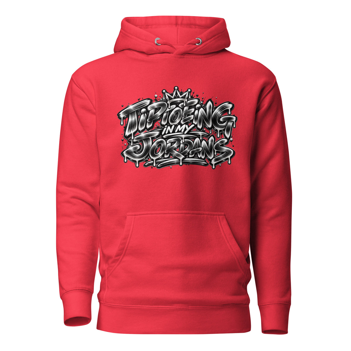 Tiptoeing in My Jordans Signature Graffiti Hoodie, Team Red, front view