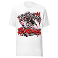 Air Jordan 6 White Infrared graffiti tee by Tiptoeing in My Jordans, front view