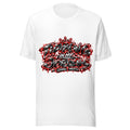 Sneakerhead graffiti graphic tee by Tiptoeing in My Jordans, front view
