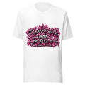 Sneakerhead graffiti graphic tee by Tiptoeing in My Jordans, front view