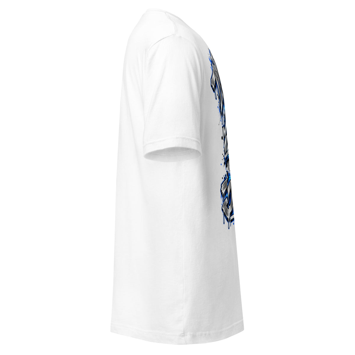 Air Jordan 5 Wolf Grey graffiti tee by Tiptoeing in My Jordans, right side view