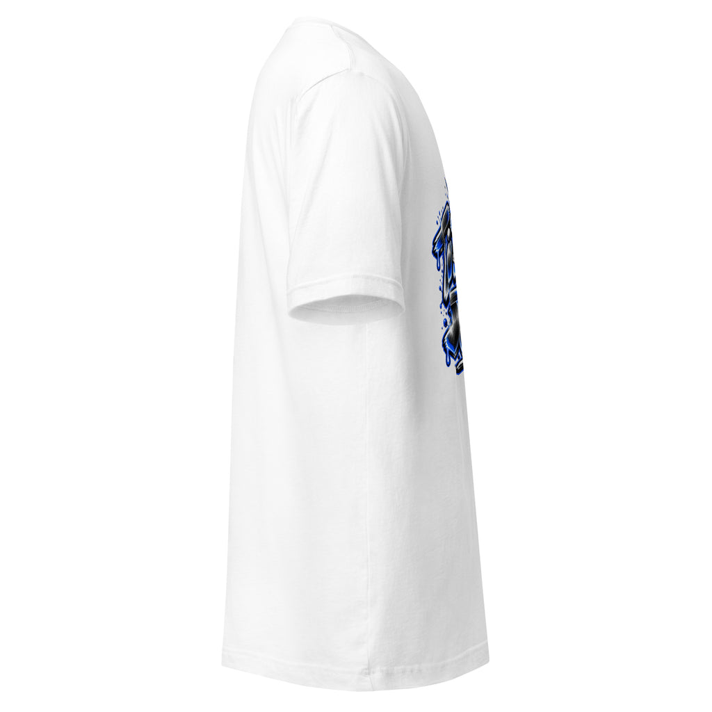 Sneakerhead graffiti graphic tee by Tiptoeing in My Jordans, right side view